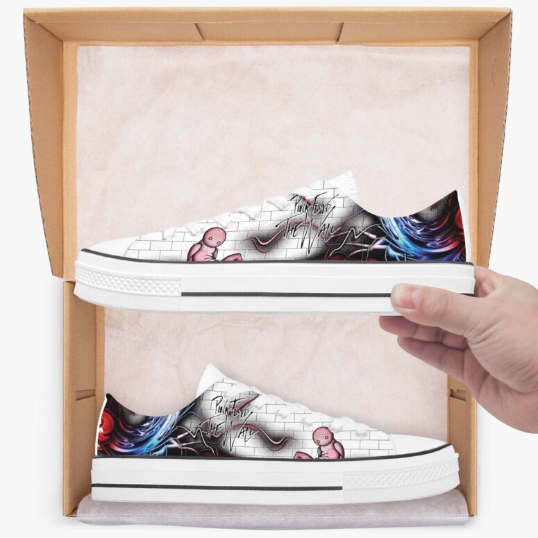 The Wall Illustration Art - Pink Floyd Canvas Shoes The Wall Illustration Art - Pink Floyd Canvas Shoes