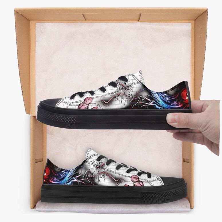 The Wall Illustration Art - Pink Floyd Canvas Shoes The Wall Illustration Art - Pink Floyd Canvas Shoes