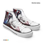 The Wall Illustration Art – Pink Floyd White Retro Hightop - OtherBrick