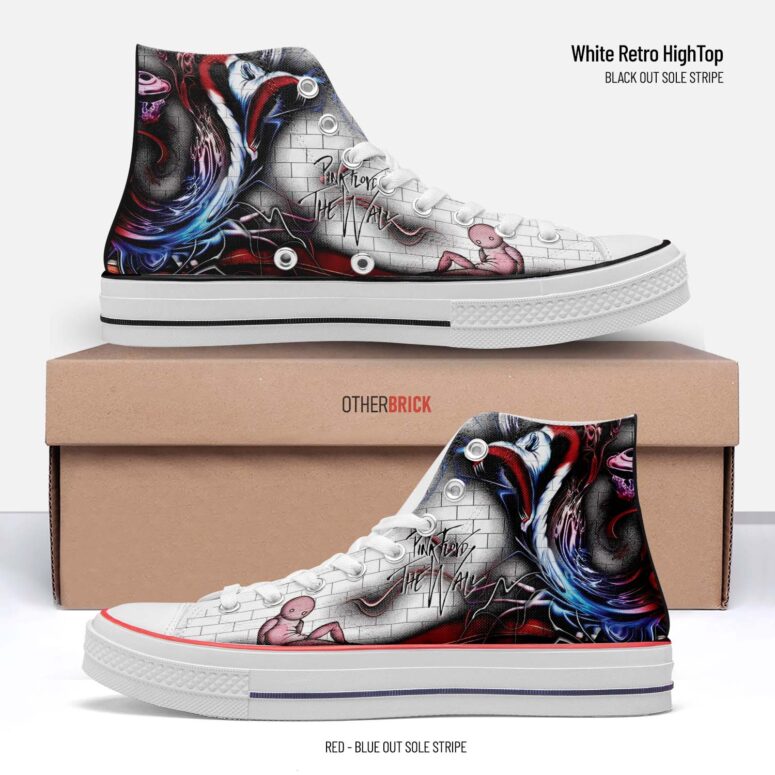 The Wall Illustration Art - Pink Floyd Canvas Shoes The Wall Illustration Art - Pink Floyd Canvas Shoes