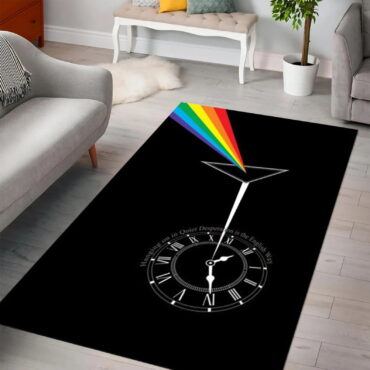 Dark side of the moon time art Pink Floyd Rug