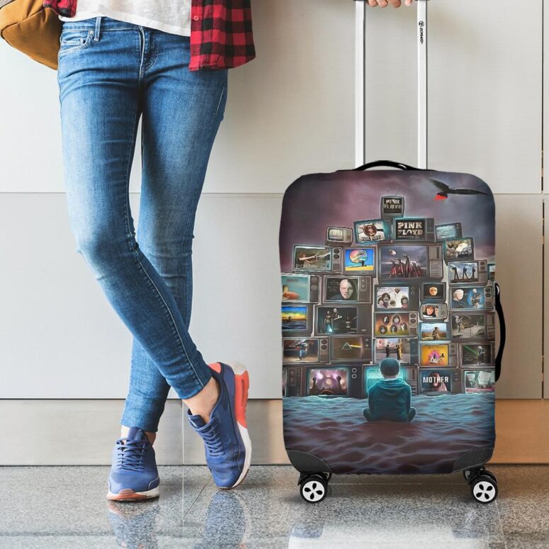 Boy Watching Pink Floyd Show Luggage Cover