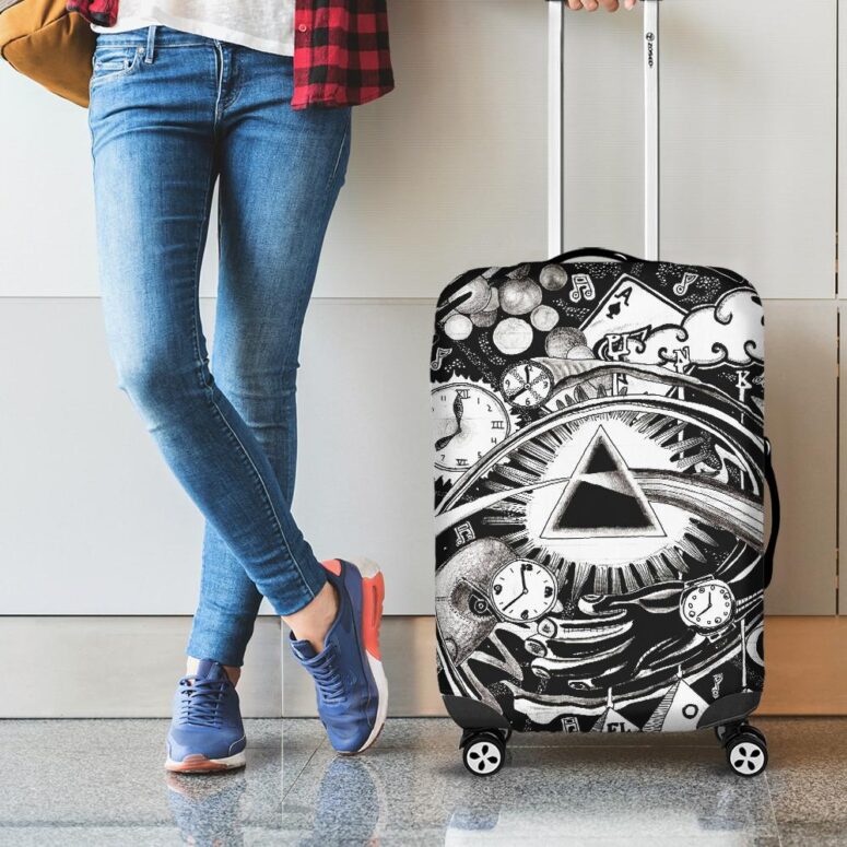 DSOTM Hand Draw Art Pink Floyd Luggage Cover DSOTM Hand Draw Art Pink Floyd Luggage Cover