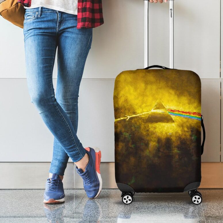 Golden Dark Side Of The Moon Pink Floyd Luggage Cover Golden Dark Side Of The Moon Pink Floyd Luggage Cover