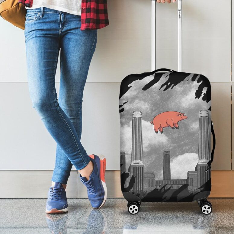 Pink Floyd Pig at Battersea Digital Art Luggage Cover Pink Floyd Pig at Battersea Digital Art Luggage Cover