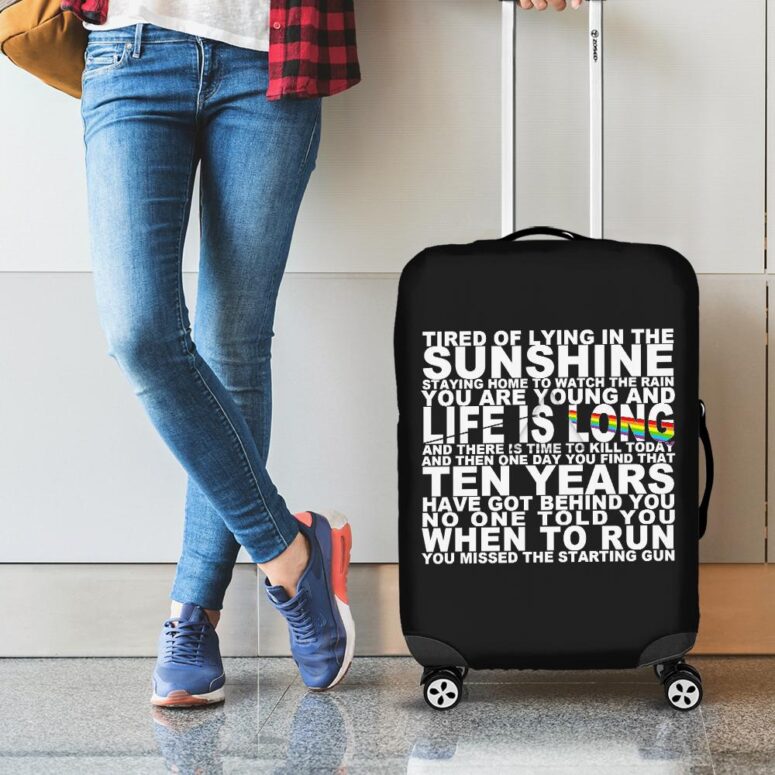 Tired of lying in the sunshine staying home to watch the rain Pink Floyd Luggage Cover