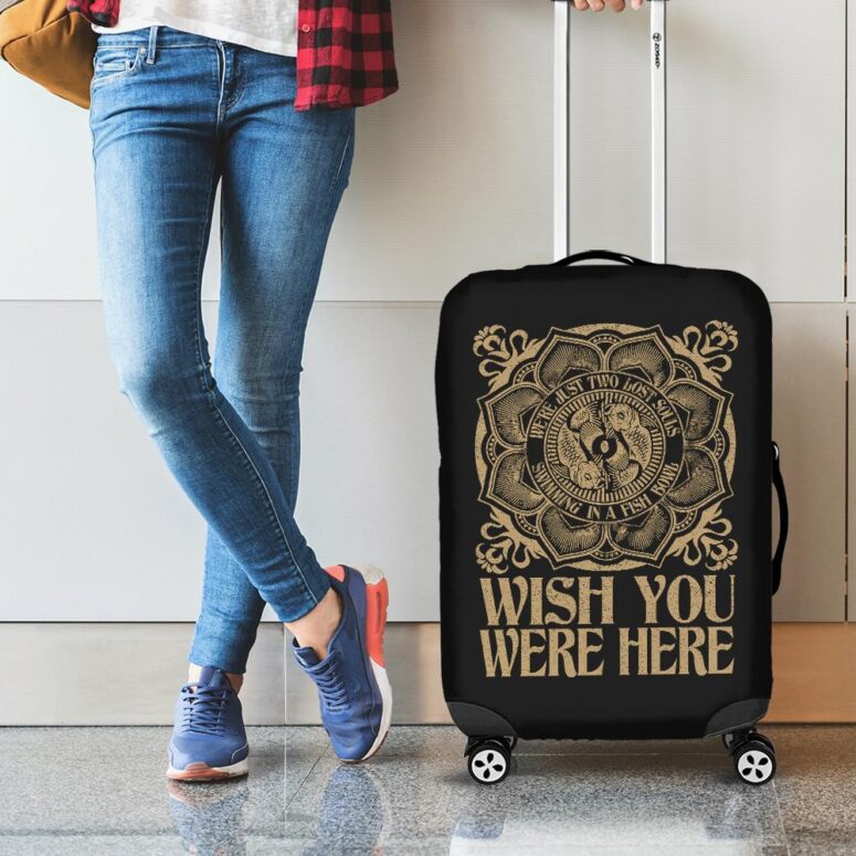 Wish You Were Here Were just two lost souls Swimming in a fish bowl Pink Floyd Luggage Cover