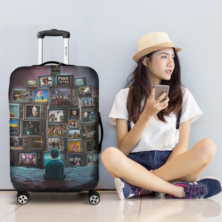 Boy Watching Pink Floyd Show Luggage Cover