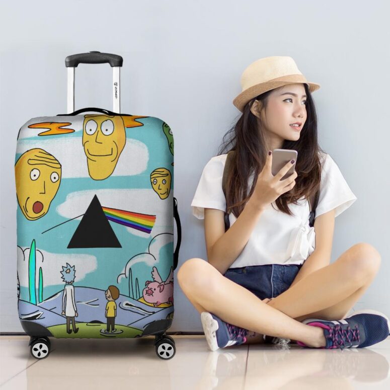 Rick and Morty Looking to DSOTM Pink Floyd Luggage Cover Rick and Morty Looking to DSOTM Pink Floyd Luggage Cover