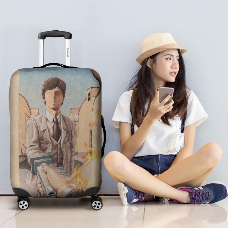 Welcome to the Machine Illustration Wish You Were Here Pink Floyd Luggage Cover