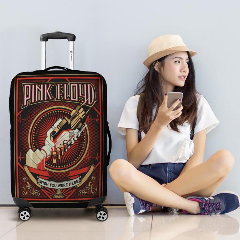 Wish You Were Here Black Pink Floyd Luggage Cover Wish You Were Here Black Pink Floyd Luggage Cover
