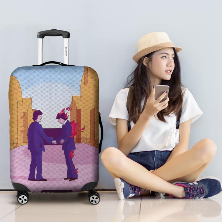 Wish you were here Art Pink Floyd Luggage Cover Wish you were here Art Pink Floyd Luggage Cover