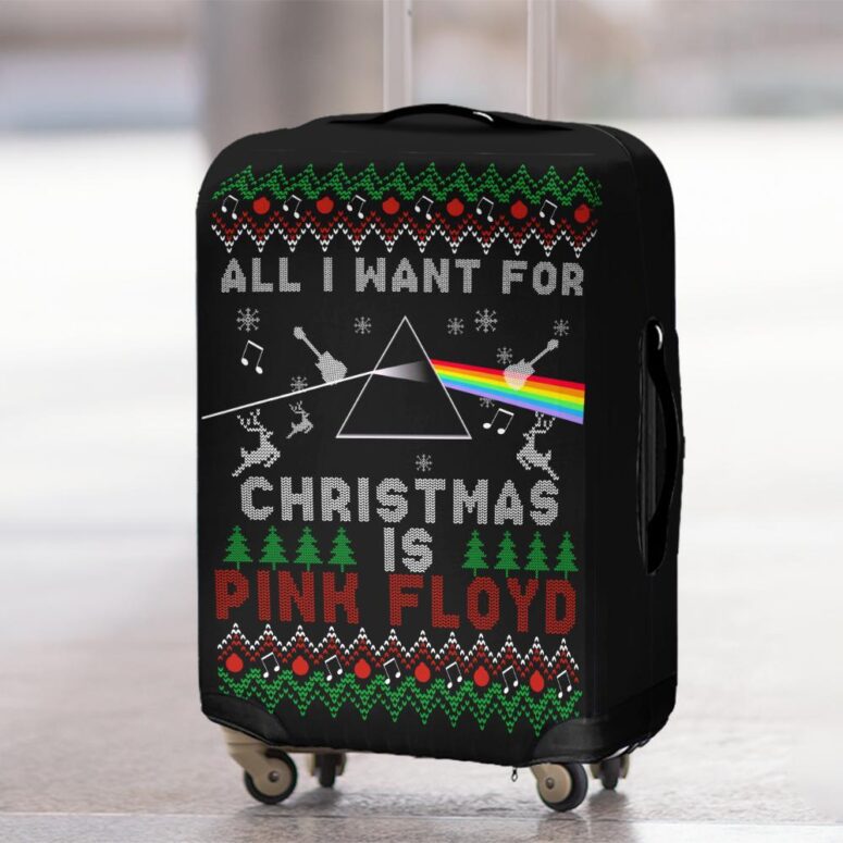 All I Want For Christmas Is Pink Floyd Luggage Cover All I Want For Christmas Is Pink Floyd Luggage Cover