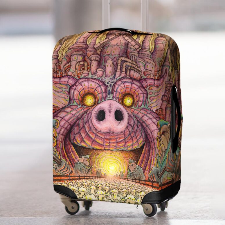 Animals Farm Tribute Painting Pink Floyd Luggage Cover