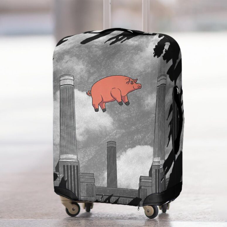 Pink Floyd Pig at Battersea Digital Art Luggage Cover Pink Floyd Pig at Battersea Digital Art Luggage Cover
