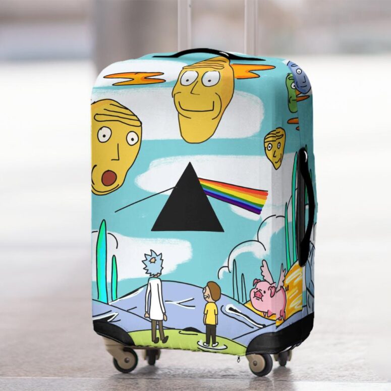 Rick and Morty Looking to DSOTM Pink Floyd Luggage Cover Rick and Morty Looking to DSOTM Pink Floyd Luggage Cover