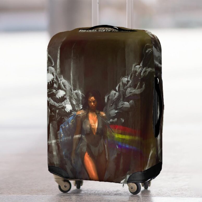 The Dark Side Of The Moon Lady Illustration Pink Floyd Luggage Cover