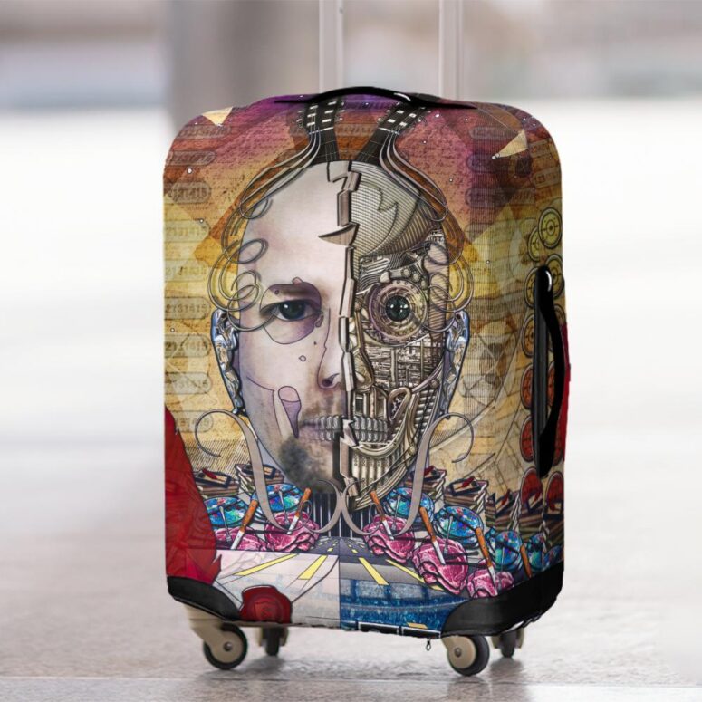 Welcome to the Machine Digital Art Pink Floyd Luggage Cover