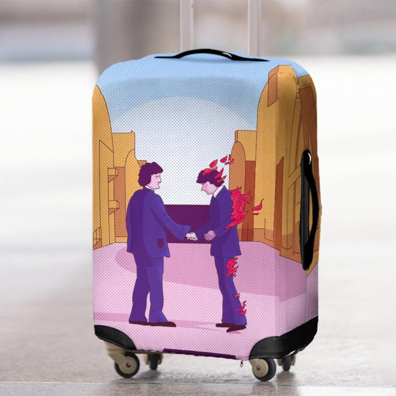 Wish you were here Art Pink Floyd Luggage Cover Wish you were here Art Pink Floyd Luggage Cover