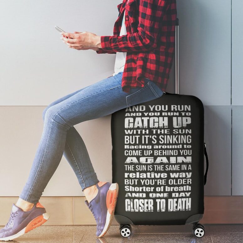 And You Run and you run to catch up with the sun but it skinning Pink Floyd Luggage Cover And You Run and you run to catch up with the sun but it skinning Pink Floyd Luggage Cover