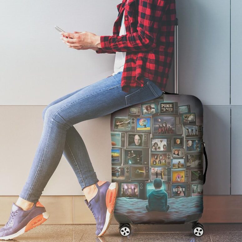 Boy Watching Pink Floyd Show Luggage Cover