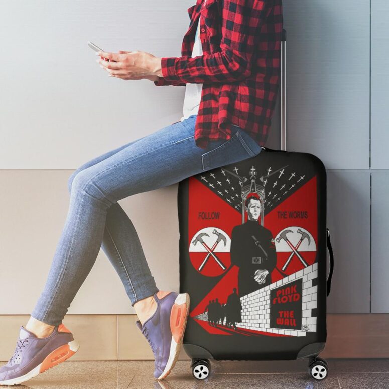 Follow The Worms The Wall Pink Floyd Luggage Cover Follow The Worms The Wall Pink Floyd Luggage Cover