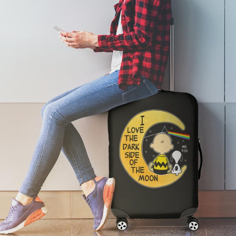 Snoopy I love the dark Side Of the Moon Pink Floyd Luggage Cover Snoopy I love the dark Side Of the Moon Pink Floyd Luggage Cover