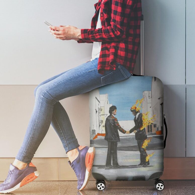 The Burning Man Wish You Were Here Pink Floyd Luggage Cover The Burning Man Wish You Were Here Pink Floyd Luggage Cover