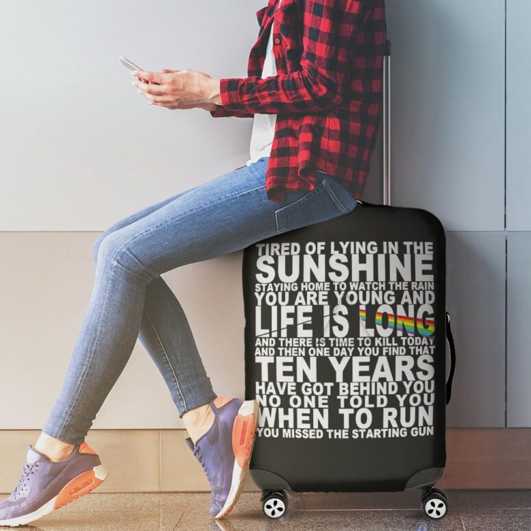 Tired of lying in the sunshine staying home to watch the rain Pink Floyd Luggage Cover