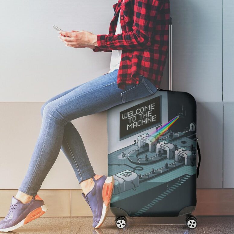 Welcome To The Machine Pink Floyd Luggage Cover Welcome To The Machine Pink Floyd Luggage Cover