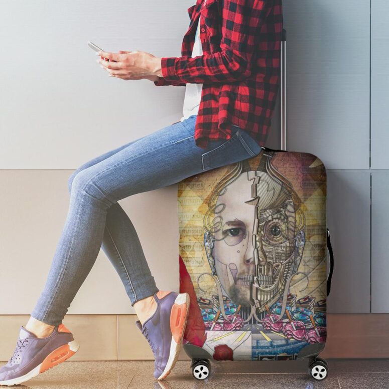 Welcome to the Machine Digital Art Pink Floyd Luggage Cover