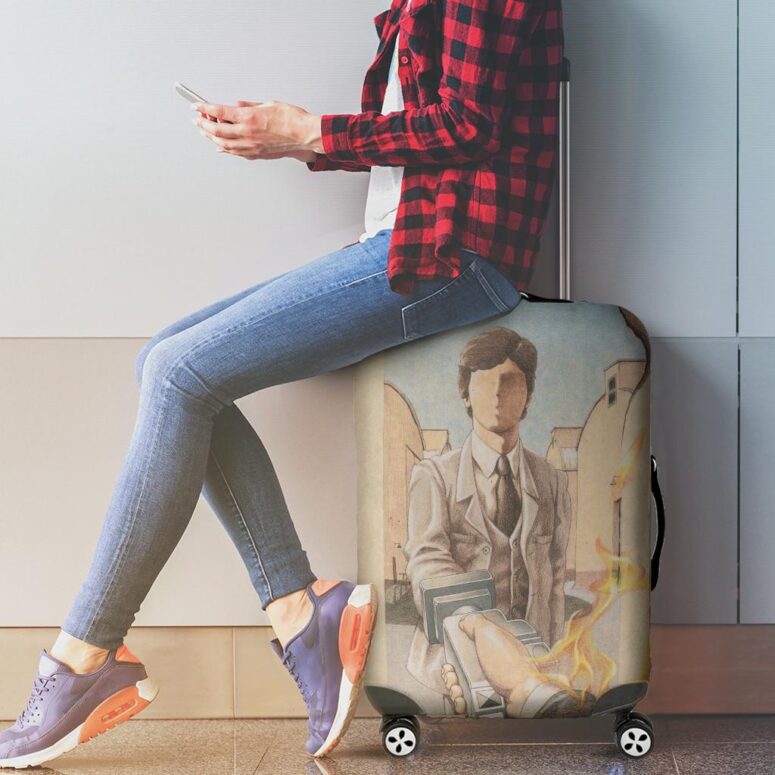 Welcome to the Machine Illustration Wish You Were Here Pink Floyd Luggage Cover