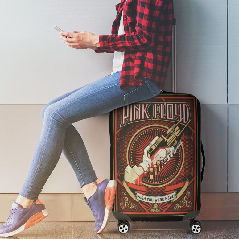 Wish You Were Here Black Pink Floyd Luggage Cover Wish You Were Here Black Pink Floyd Luggage Cover