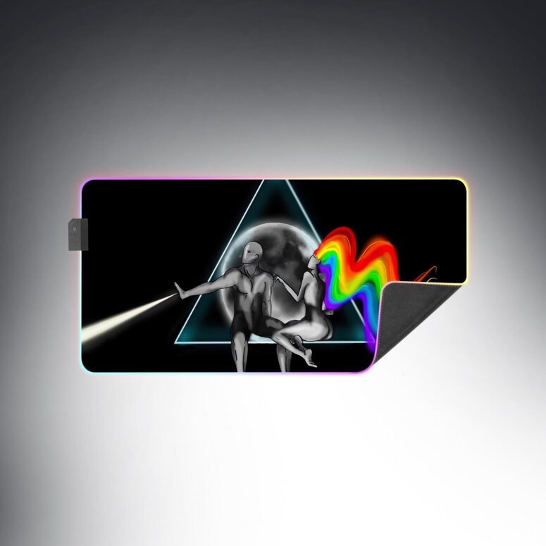 Adam Eva Pink Floyd Magic RGB Luminous Mouse Pad Led Adam Eva Pink Floyd Magic RGB Luminous Mouse Pad Led