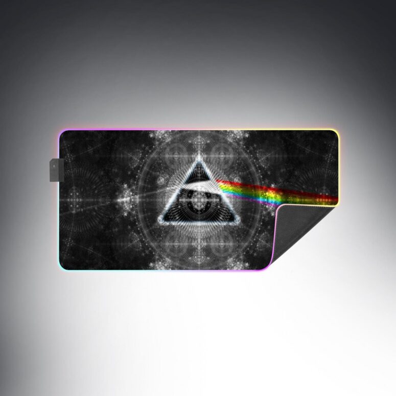 Dark Side Of The Moon Psychedelic Art Magic RGB Pink Floyd Luminous Mouse Pad Led