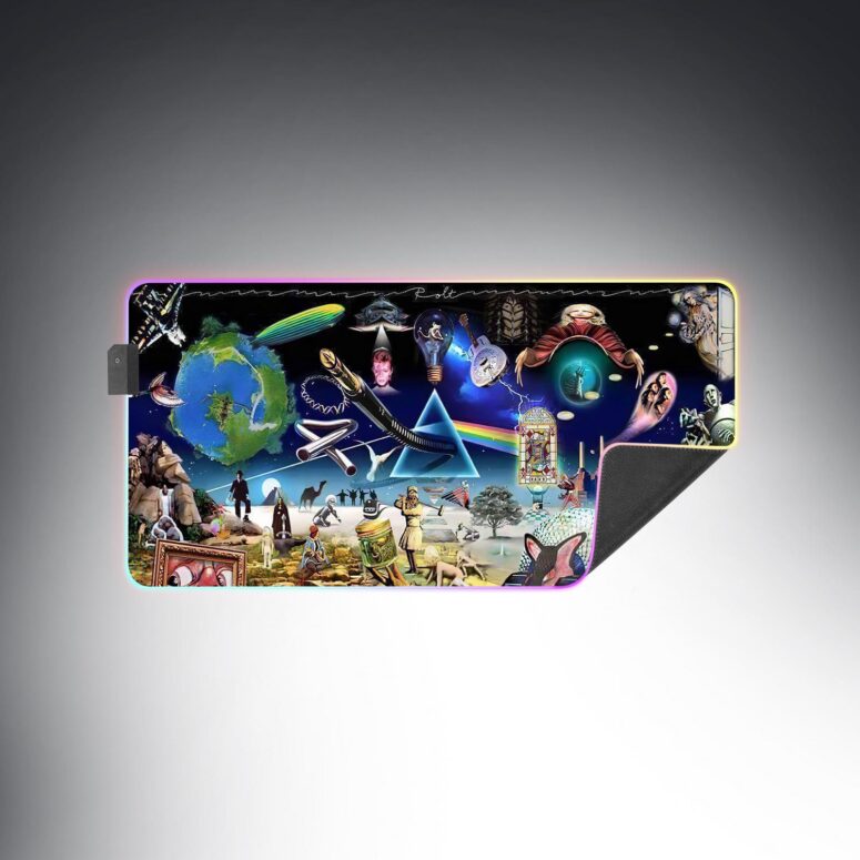 Music is always by your side Magic RGB Pink Floyd Luminous Mouse Pad Led