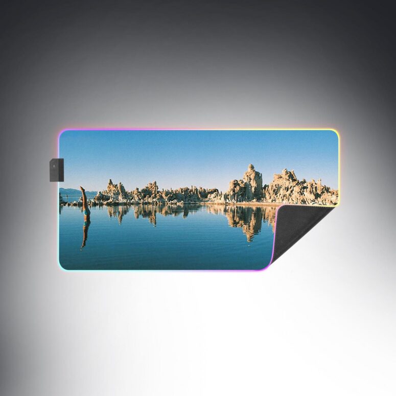 Mono Lake Wish You Were Here, Diver, Album Inner Sleeve Magic RGB Pink Floyd Luminous Mouse Pad Led