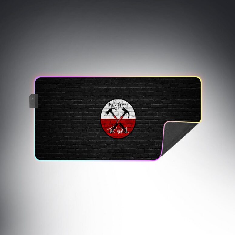 Pink Floyd The Wall Emblem on Brick Background Magic RGB Luminous Mouse Pad Led