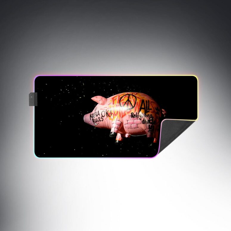Pink Floyds Flying Pig Magic RGB Luminous Mouse Pad Led Pink Floyds Flying Pig Magic RGB Luminous Mouse Pad Led