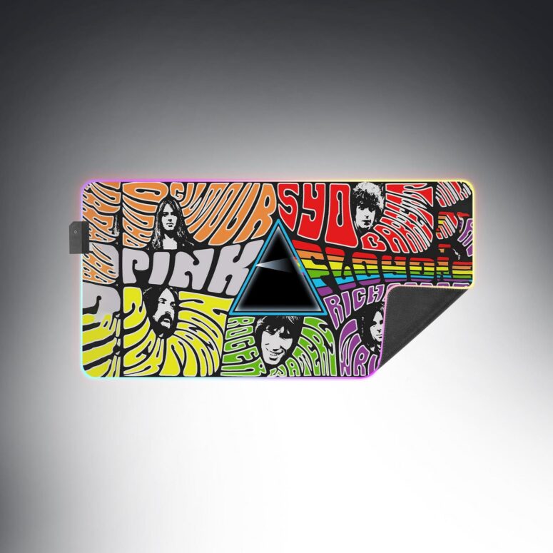 Pink floyd Member Art Full Color Magic RGB Luminous Mouse Pad Led