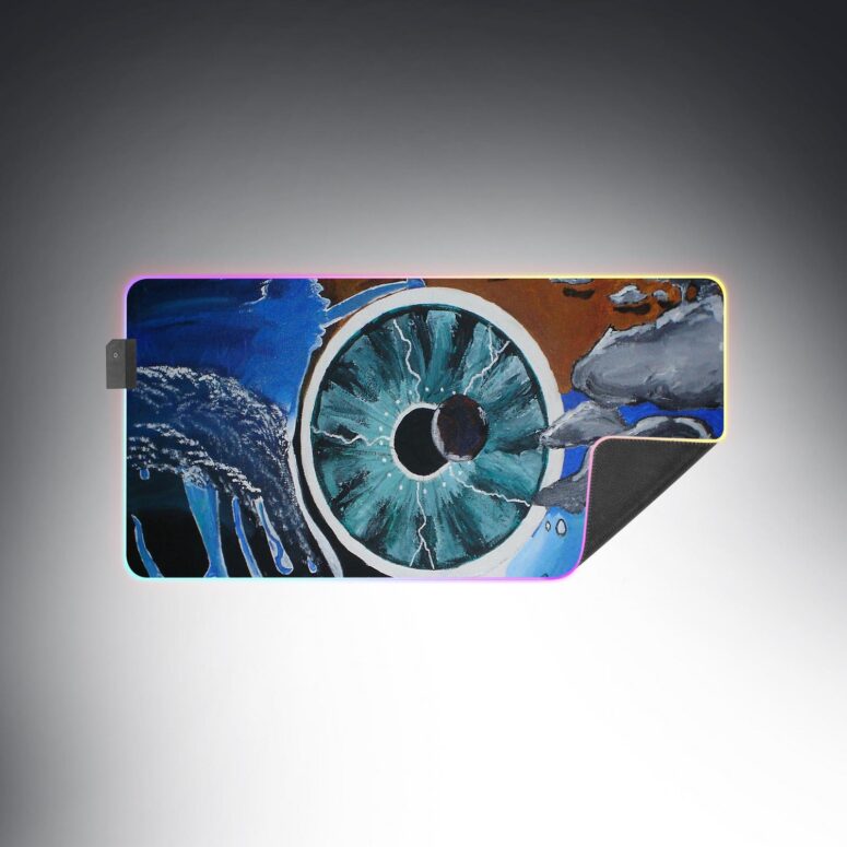 Pulse Hand Drawing Art Magic RGB Pink Floyd Luminous Mouse Pad Led