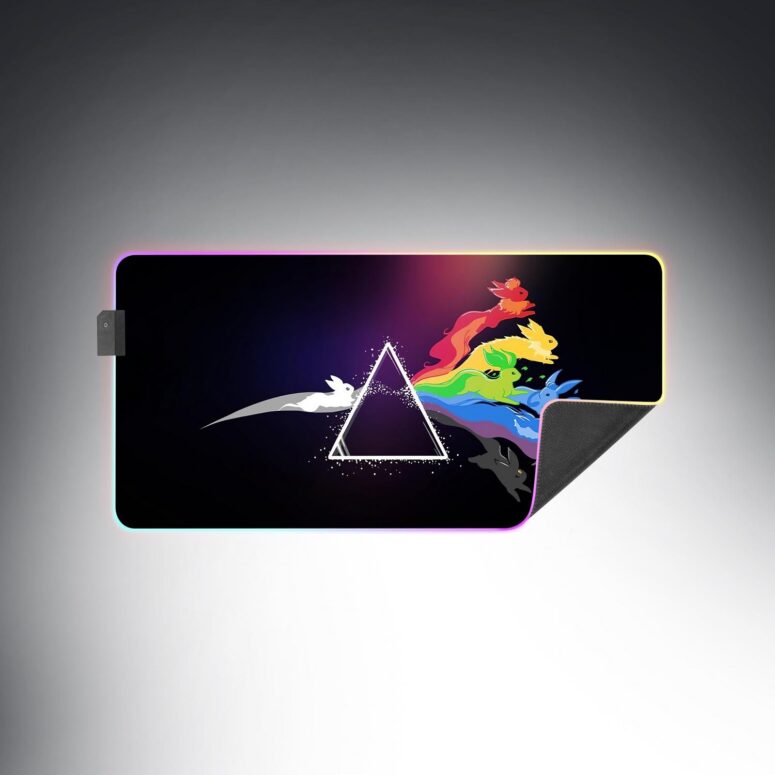 Eeve Evolution Dark Side Of The Moon Pokemon Pink Floyd Shirt