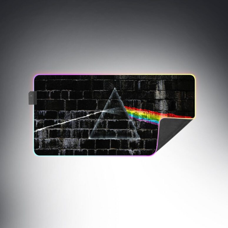 The Dark Side Of The Moon In The Wall Art Magic RGB Pink Floyd Luminous Mouse Pad Led