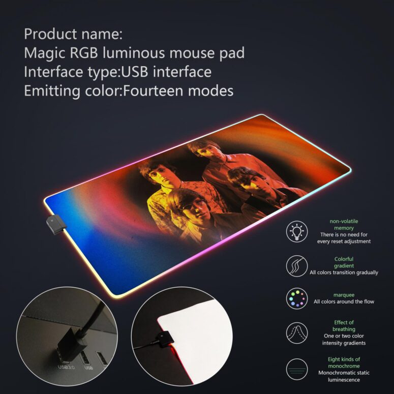 1965 Their First Recordings Pink Floyd Magic RGB Luminous Mouse Pad Led 1965 Their First Recordings Pink Floyd Magic RGB Luminous Mouse Pad Led