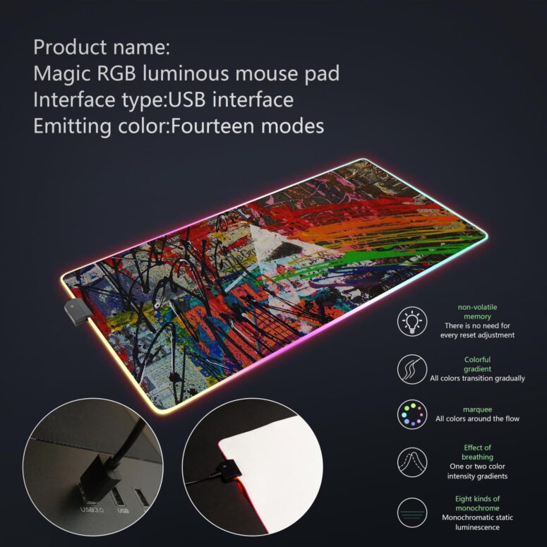 Dark Side Of The Moon Painting Stretched Magic RGB Pink Floyd Luminous Mouse Pad Led Dark Side Of The Moon Painting Stretched Magic RGB Pink Floyd Luminous Mouse Pad Led