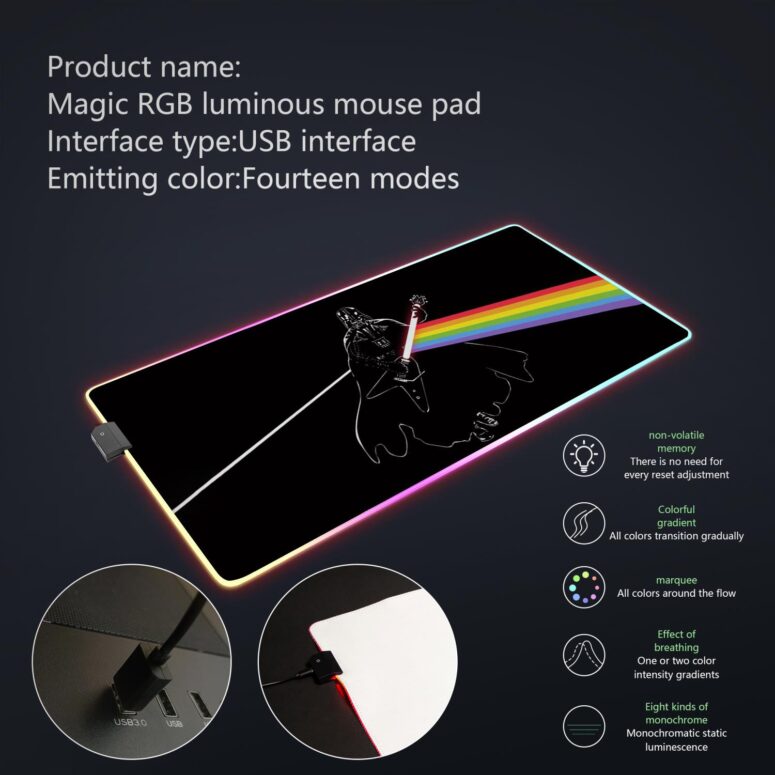 Darth Vader of The Moon Magic RGB Pink Floyd Luminous Mouse Pad Led Darth Vader of The Moon Magic RGB Pink Floyd Luminous Mouse Pad Led
