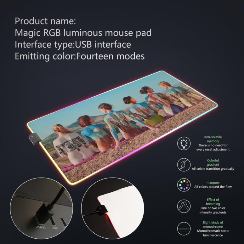 Outback Catalogue Magic RGB Pink Floyd Luminous Mouse Pad Led Outback Catalogue Magic RGB Pink Floyd Luminous Mouse Pad Led