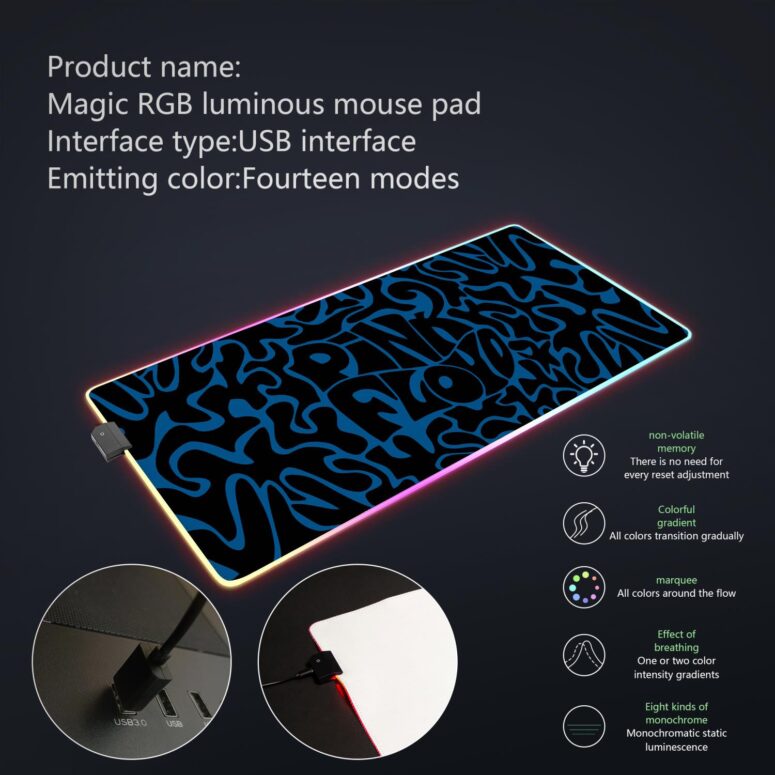 Pink Floyd Logo Cosmic psychedelic Art Magic RGB Luminous Mouse Pad Led Pink Floyd Logo Cosmic psychedelic Art Magic RGB Luminous Mouse Pad Led