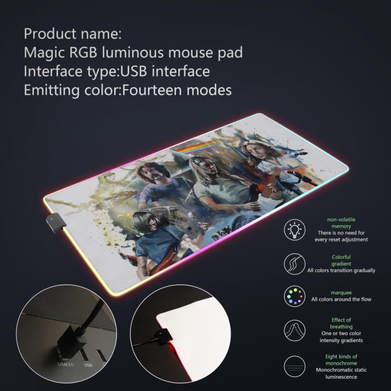 Pink Floyd OilPaint Artwork Limited Edition Magic RGB Luminous Mouse Pad Led Pink Floyd OilPaint Artwork Limited Edition Magic RGB Luminous Mouse Pad Led