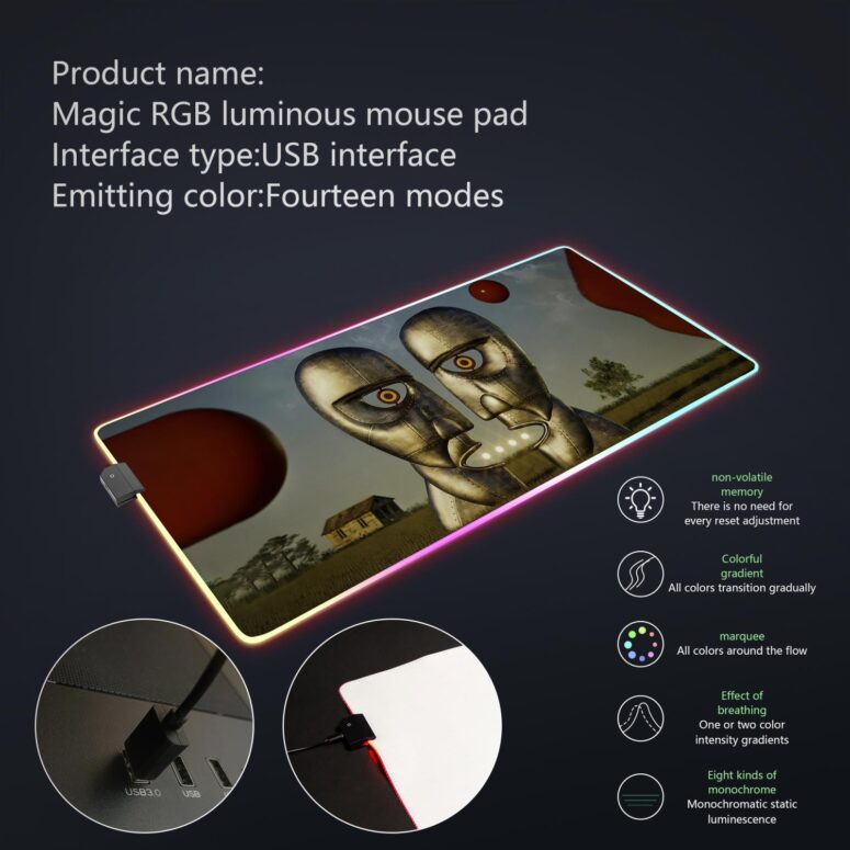 The Division Bell Fan Art Magic RGB Pink Floyd Luminous Mouse Pad Led The Division Bell Fan Art Magic RGB Pink Floyd Luminous Mouse Pad Led